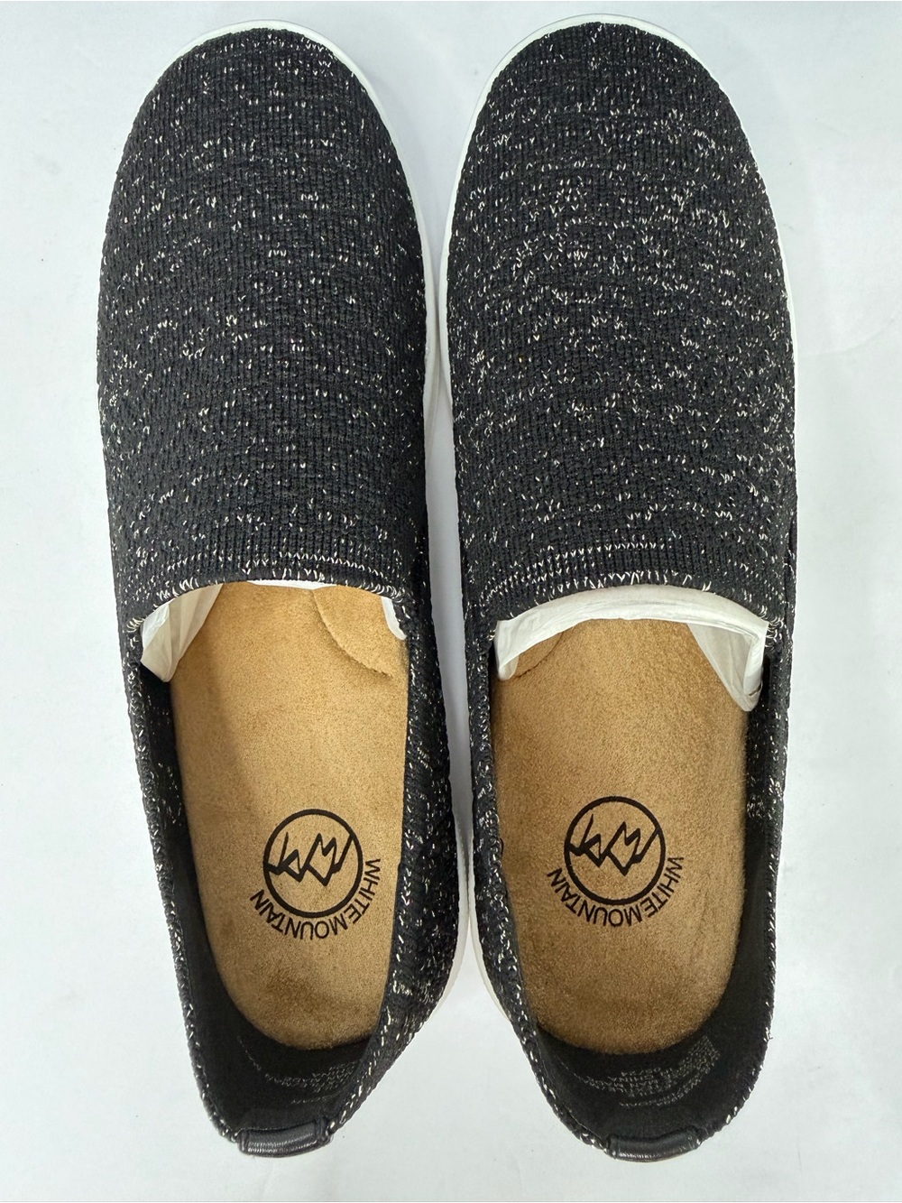 White Mountain Upsoar Size 8 Black Gold Slip On Sneakers Woven - Picture 7 of 12